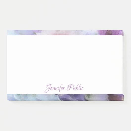 Blume für personalisiertes Handskripttext Post-it Klebezettel (Vorderseite)