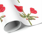 Blume für Red Geranium Geschenkpapier (Rolleneckpunkt)