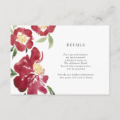 Blume für Red Peonies Aquarellfarben - Angaben Begleitkarte (Vorderseite)