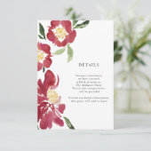 Blume für Red Peonies Aquarellfarben - Angaben Begleitkarte (Stehend Vorderseite)