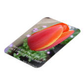 Blume für Red Tulip Strength Quote Foto Magnet (Linke Seite)