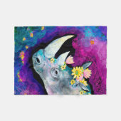 Blume für Rhino Fleecedecke (Vorderseite (Horizontal))