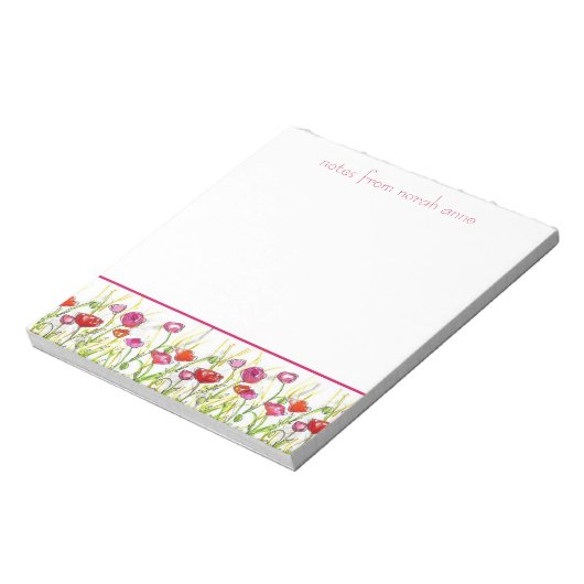 Blume für Rote Mohnblumen Notizblock (Rotiert)