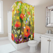 Blume für Rote Mohnchen - Original handgefertigt Duschvorhang (Beispiel)