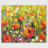 Blume für Rote Mohnchen - Original handgefertigt Geschenkpapier (Flach)