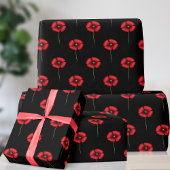 Blume für Schwarz und Rot Geschenkpapier