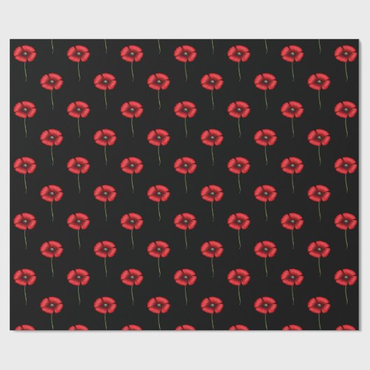 Blume für Schwarz und Rot Geschenkpapier (Flach)