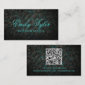 Blume für Schwarze Ornamente - Innenarchitektin St Visitenkarte (Vorne/Hinten)