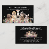 Blume für Schwarze und Weiße Hunde Visitenkarte (Vorne/Hinten)