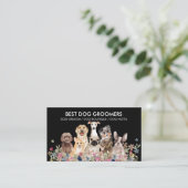 Blume für Schwarze und Weiße Hunde Visitenkarte (Stehend Vorderseite)