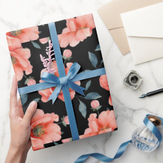 Blume für schwarzes Wrapping-Papier Geschenkpapier