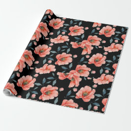 Blume für schwarzes Wrapping-Papier Geschenkpapier