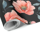 Blume für schwarzes Wrapping-Papier Geschenkpapier (Rolleneckpunkt)
