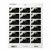 Blume für Schwarzweiß-Orchid Adressaufkleber (Vorne)