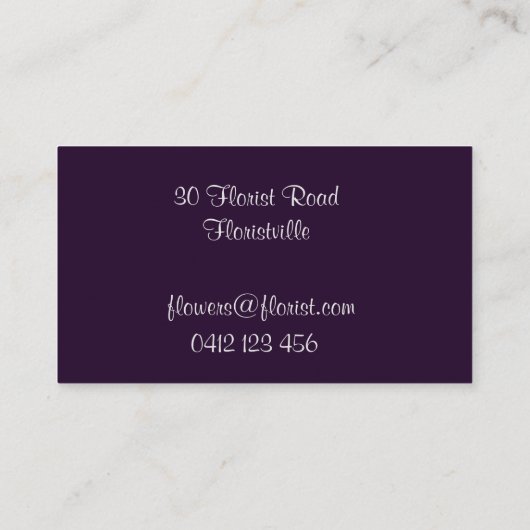 Blume für Sie im Floristenshop Visitenkarte (Rückseite)