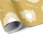 Blume für Sonnenblumen Geschenkpapier (Rolleneckpunkt)
