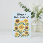 Blume für Sonnenblumen Postkarte (Stehend Vorderseite)