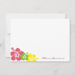 Blume für tropisch rosa Hibiskus Mitteilungskarte