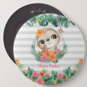 Blume für tropische Grenzen Hibisken Button (Vorne & Hinten)