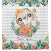 Blume für tropische Grenzen Hibisken Duschvorhang (Vorderseite)