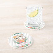 Blume für tropische Grenzen Hibisken Getränkeuntersetzer (Seite)