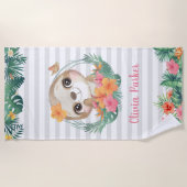 Blume für tropische Grenzen Hibisken Strandtuch (Vorderseite)