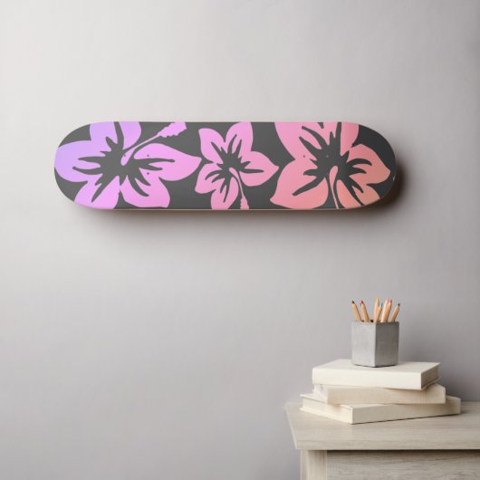 Blume für tropische hawiianische Hibisken Skateboard (Wandkunst (Horz))