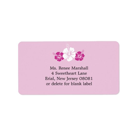 Blume für tropischen Hibiskus Adressaufkleber (Vorne)