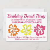 Blume für tropischen Hibiskus Einladung (Vorderseite)