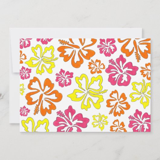 Blume für tropischen Hibiskus Einladung (Rückseite)