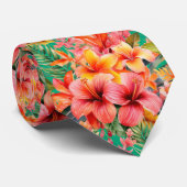 Blume für tropischen Hibiskus Sommernacht Krawatte (Gerollt)