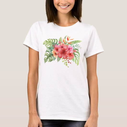 Blume für tropischen Hibiskus T-Shirt (Vorderseite)