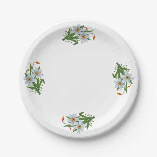 Blume für Tulips und Affodien Design 1 Pappteller (Vorderseite)