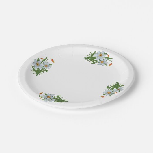 Blume für Tulips und Affodien Design 1 Pappteller (Schrägansicht)