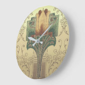 Blume für viktorianische Kunst und Kunsthandwerk Große Wanduhr (Winkel)