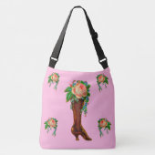 Blume für viktorianische Stiefelhaltung Tragetaschen Mit Langen Trägern (Vorderseite)