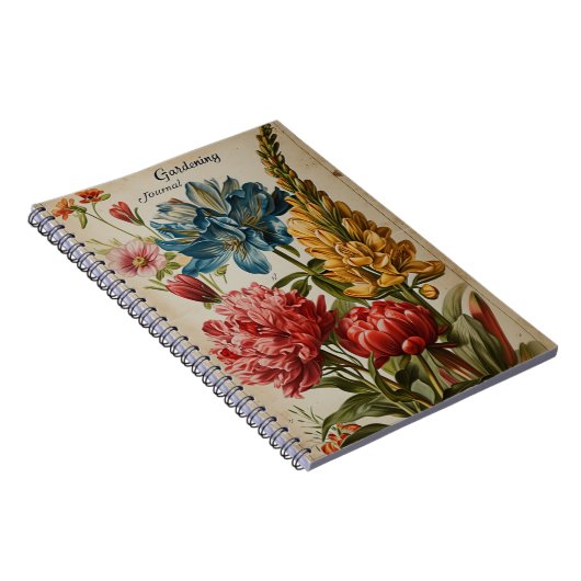 Blume für Vintage Gartenarbeit Notizblock (Rechte Seite)