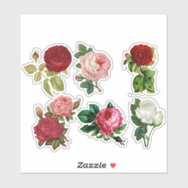 Blume für Vintage Rose Bouquets Aufkleber