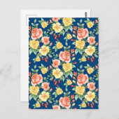 Blume für Vintage Rose Musterbeispiel Postkarte (Vorne/Hinten)