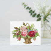 Blume für Vintage Rose Postkarte (Stehend Vorderseite)