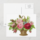 Blume für Vintage Rose Postkarte (Vorne/Hinten)