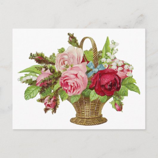 Blume für Vintage Rose Postkarte (Vorderseite)