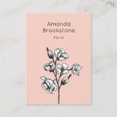 Blume für Vintage Stile - Visitenkarte - Rosa (Vorderseite)