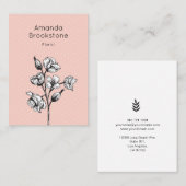 Blume für Vintage Stile - Visitenkarte - Rosa (Vorne/Hinten)