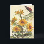 Blume für Vintages Aussehen, Moth Insect Geburtsta Karte<br><div class="desc">Die Vorderseite dieses Vintag aussehenden Geburtstagskarten-Designs zeigt eine Darstellung von Blume und einem Motten wie Insekt,  sowie einen individuellen Namen und eine Nachricht. Im Inneren befindet sich eine persönliche Geburtstagsgrüßbotschaft. Eine Geburtstagskarte wie diese kann dazu verwendet werden,  jemandem,  der seinen Geburtstag feiert,  eine Geburtstagsgrüße zu senden.</div>