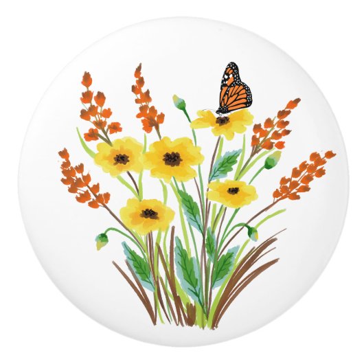 Blume für Wasserfarben 07 Knotenpunkt für benutzer Keramikknauf (Vorderseite)