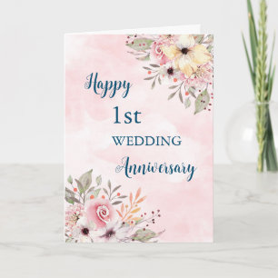 Blume für Wasserfarben 1. Hochzeitskarte Karte