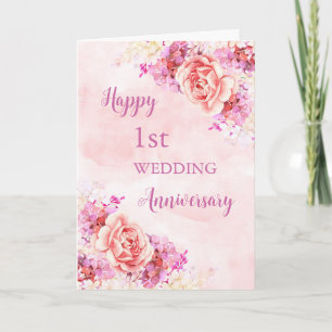 Blume für Wasserfarben 1. Hochzeitskarte Karte