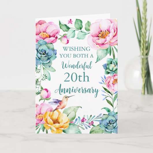 Blume für Wasserfarben 20. Hochzeitskarte Karte (Vorderseite)
