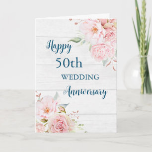 Blume für Wasserfarben 50. Hochzeitskarte Karte